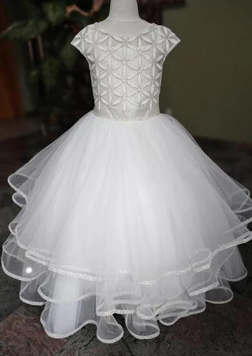 Michelina Bimbi Satin and Tulle Communion Dress with Coverlet J3009 - Image 5