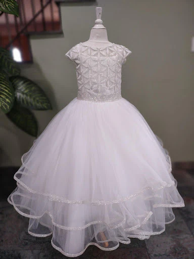 Michelina Bimbi Satin and Tulle Communion Dress with Coverlet J3009 - Image 7