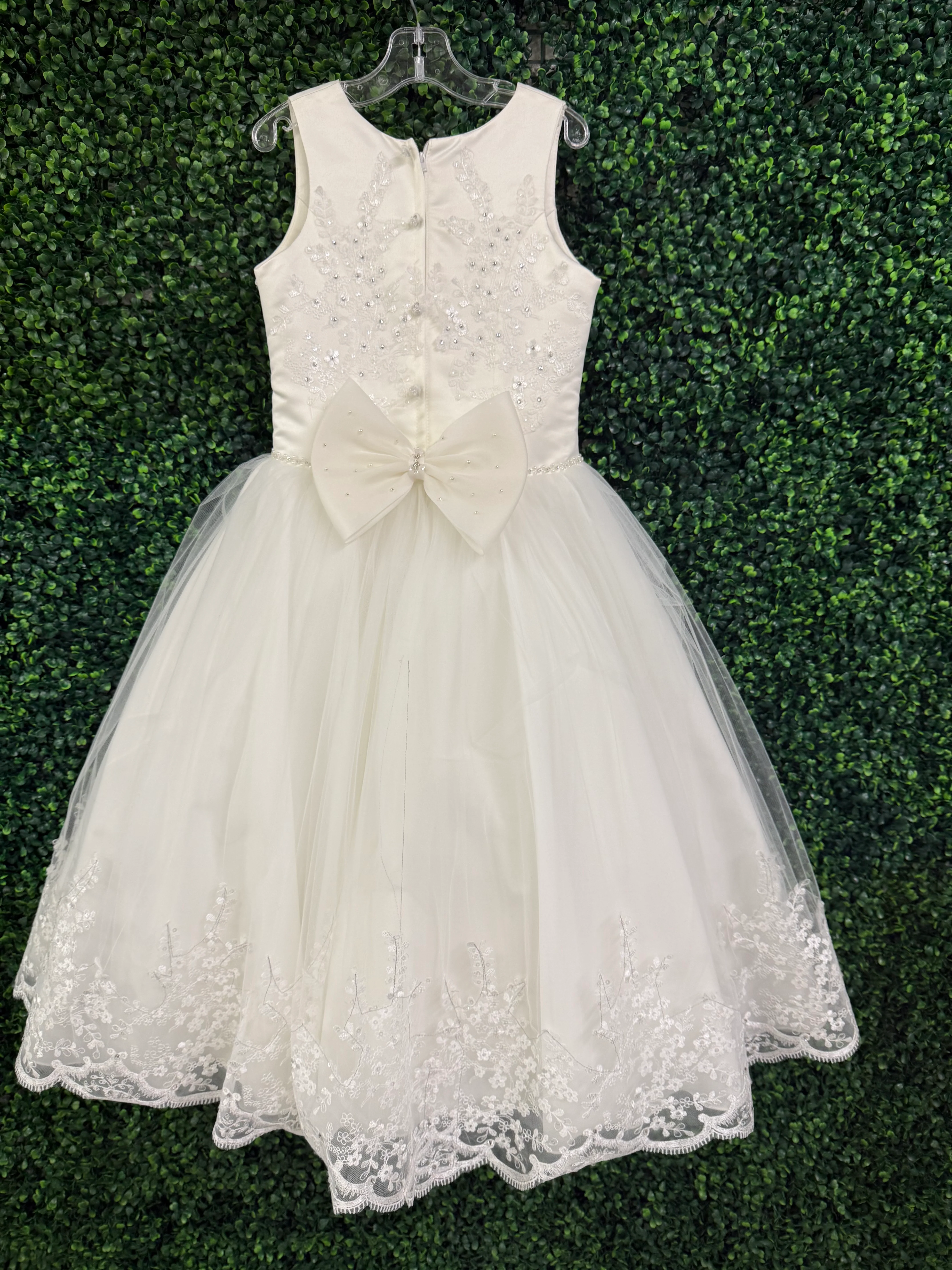 Nan & Jan Diamond White Embroidered Gown 32052 - Sample Sale - Image 3