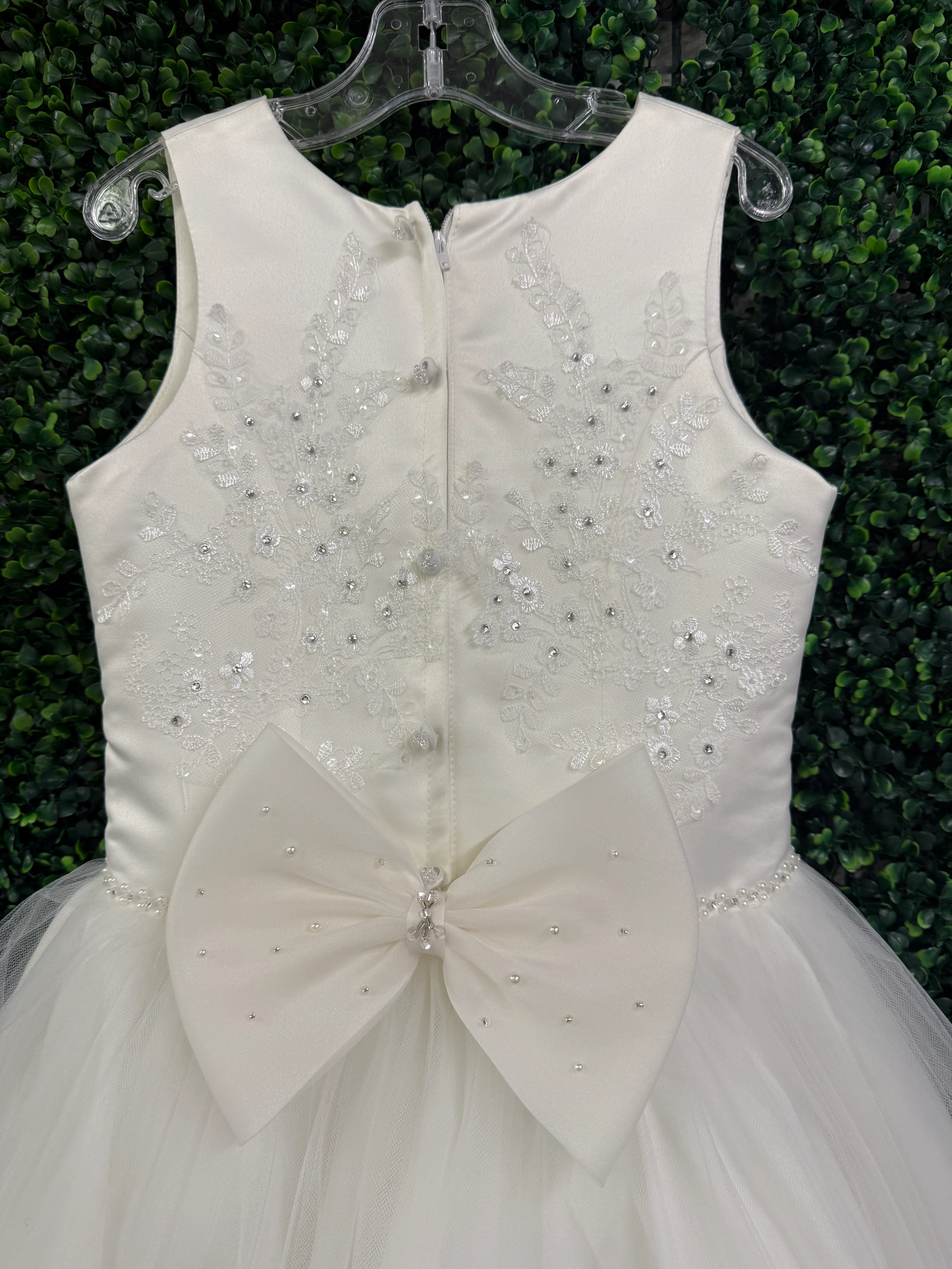 Nan & Jan Diamond White Embroidered Gown 32052 - Sample Sale - Image 4