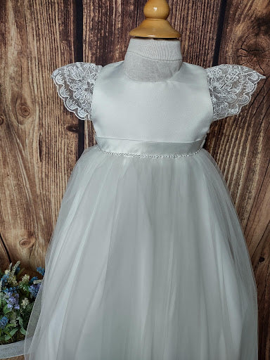 Nan & Jan Girls’ Christening Organza Francesca Gown - Image 3