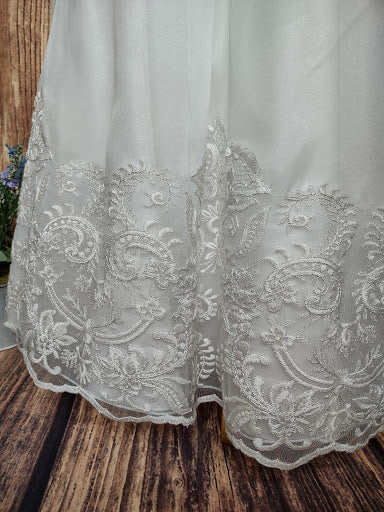 Nan & Jan Girls’ Christening Gown with Embroidered Applique Sleeve - Image 10