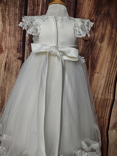 Nan & Jan Girls’ Christening Gown with Embroidered Bodice - Image 5