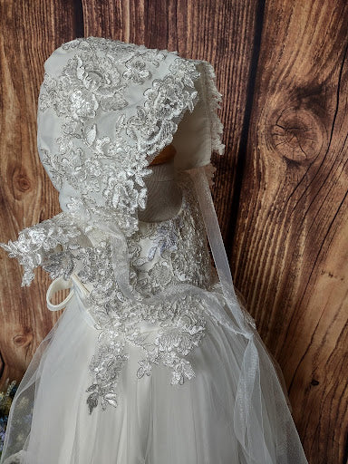 Nan & Jan Girls’ Christening Gown with Embroidered Bodice - Image 8