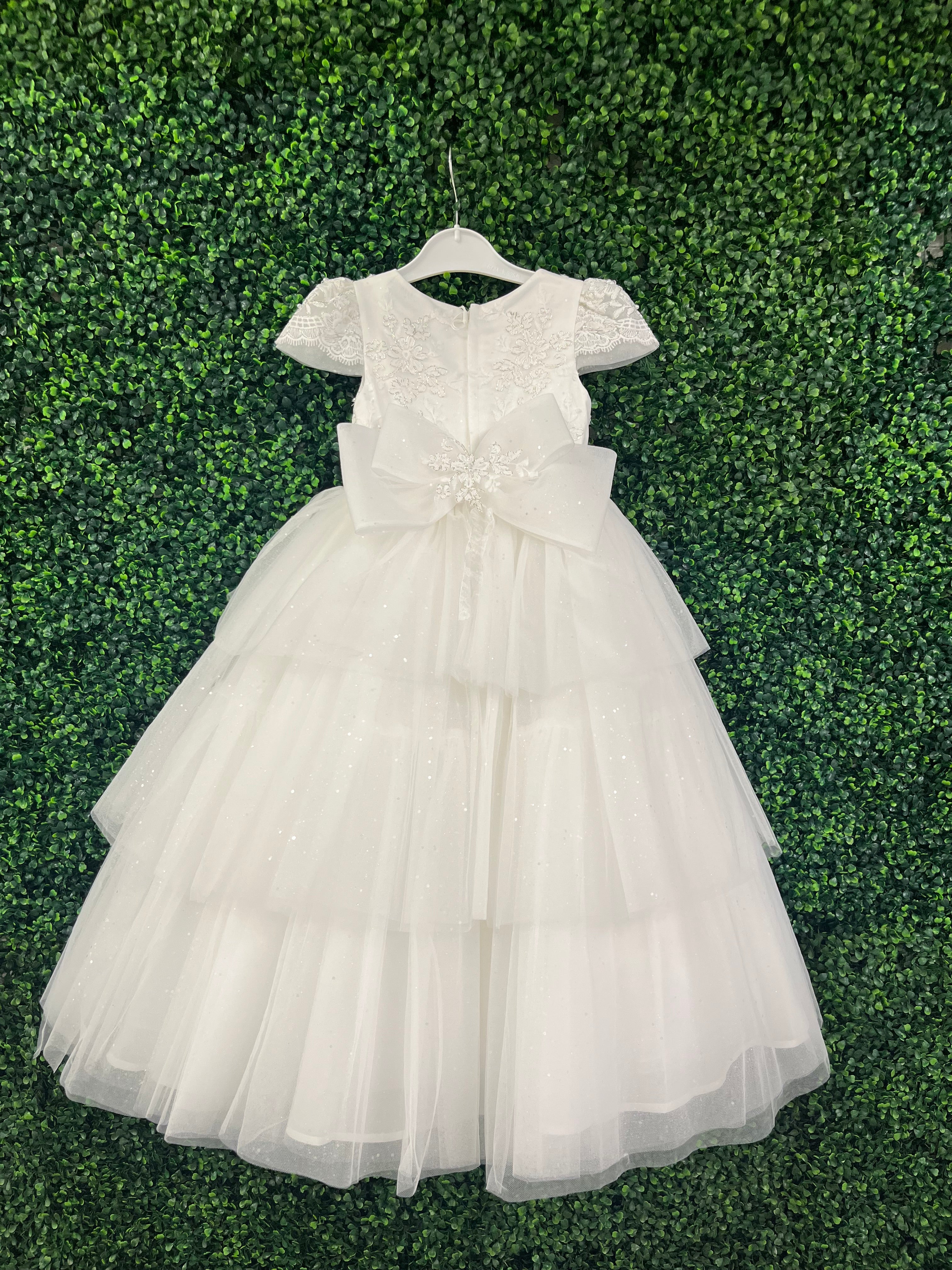 Princess Daliana Girls’ Metallic Lace Tiered Gown - Z24359 - Image 5