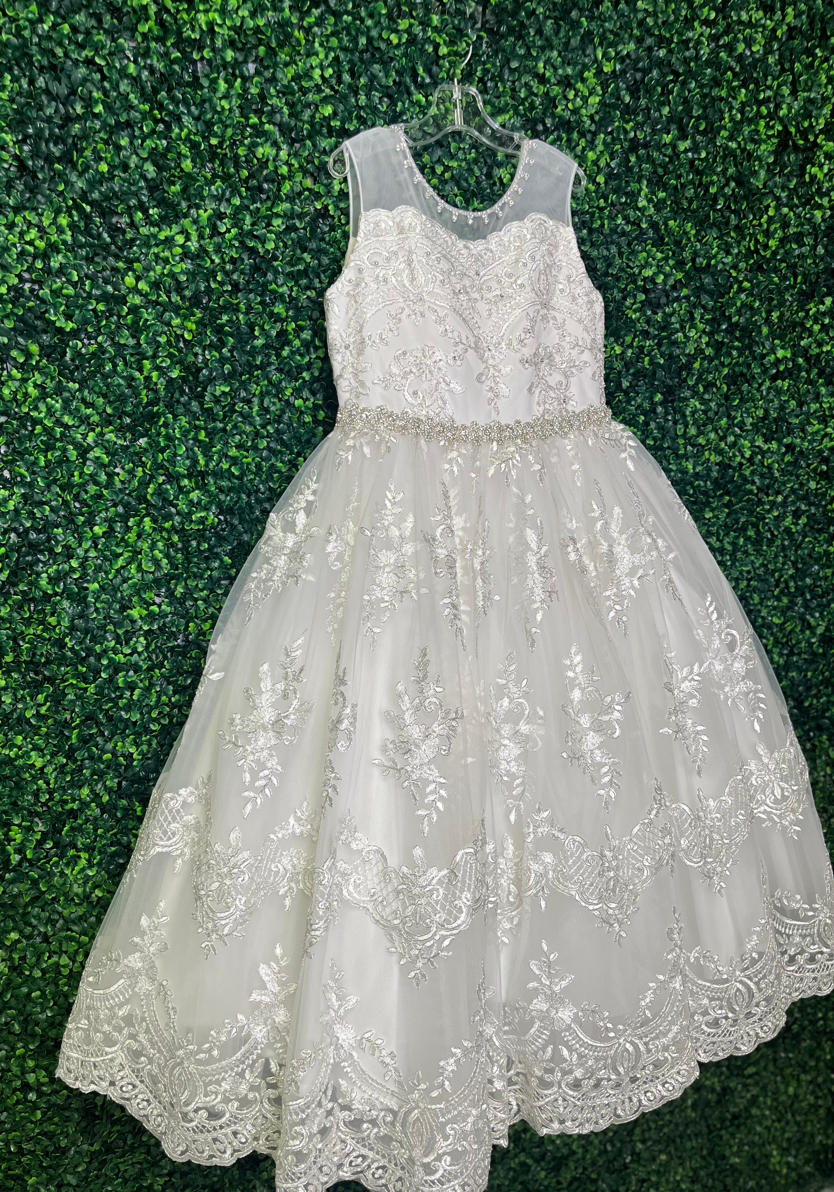 Princess Daliana Girls’ Metallic Lace and Rhinestone Gown - Z23120 - Image 3