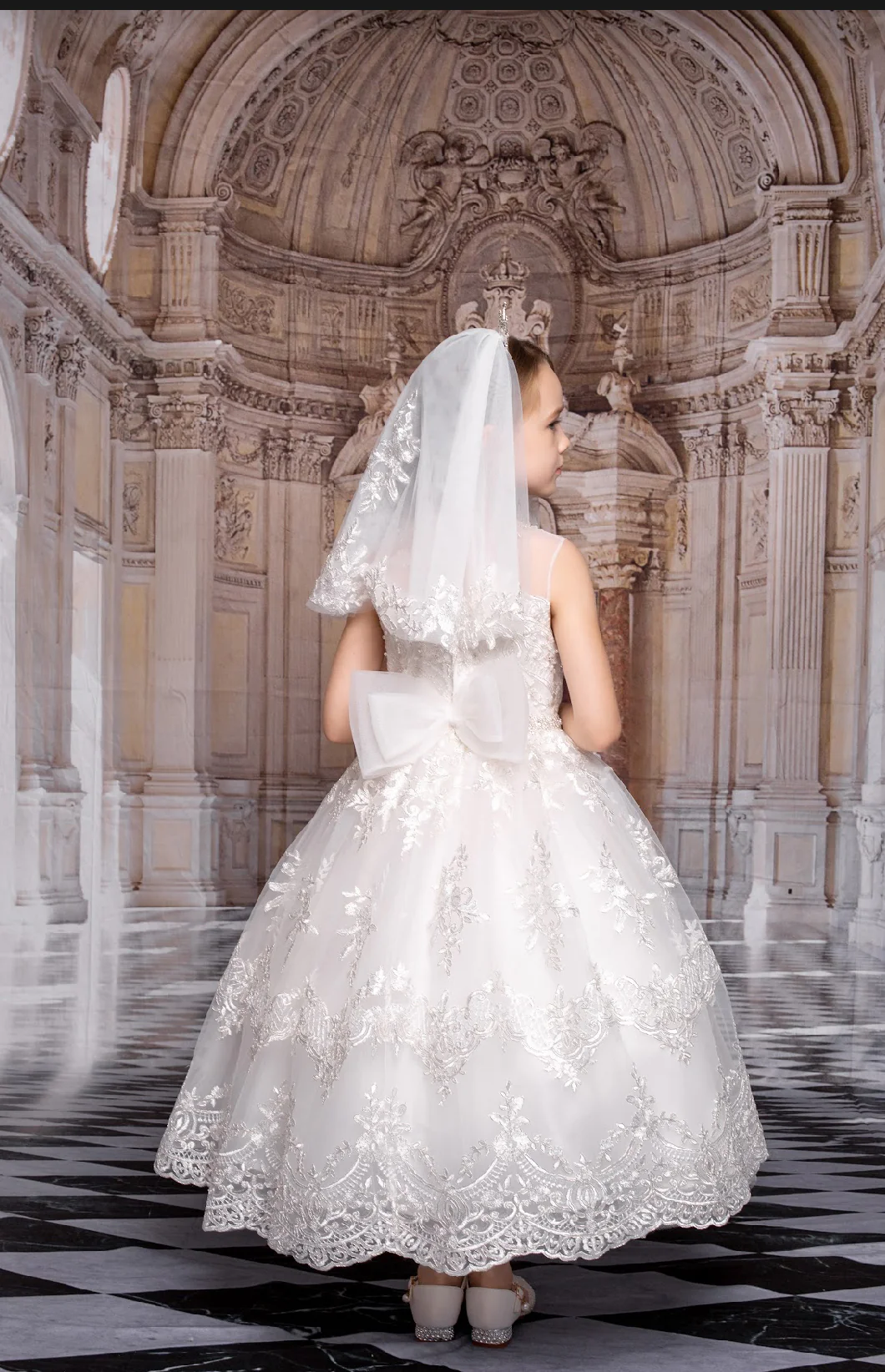 Princess Daliana Girls’ Metallic Lace and Rhinestone Gown - Z23120 - Image 9