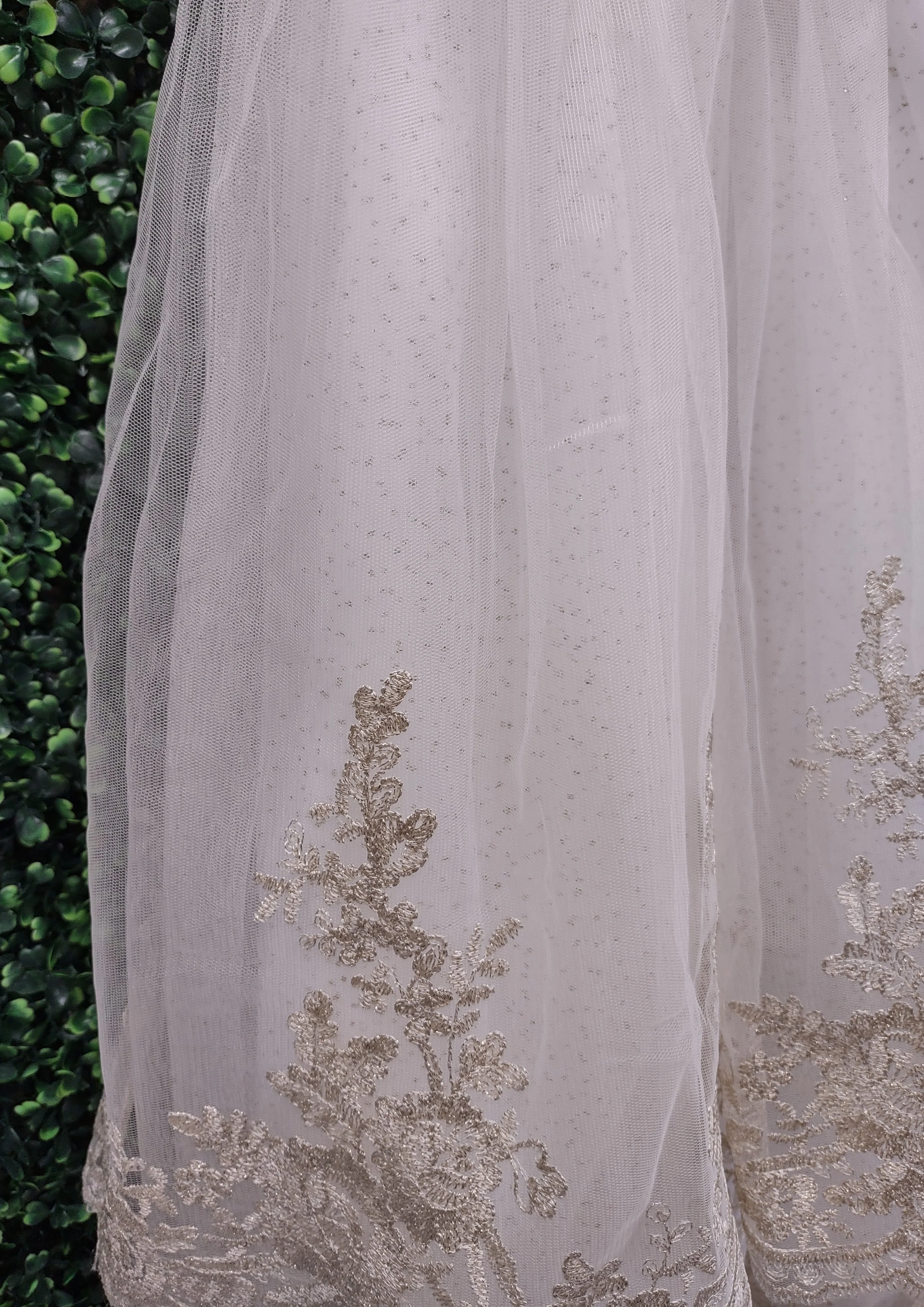 Princess Daliana Gold Embroidered Lace Christening Gown with Bonnet - D2Y1023 - Image 4