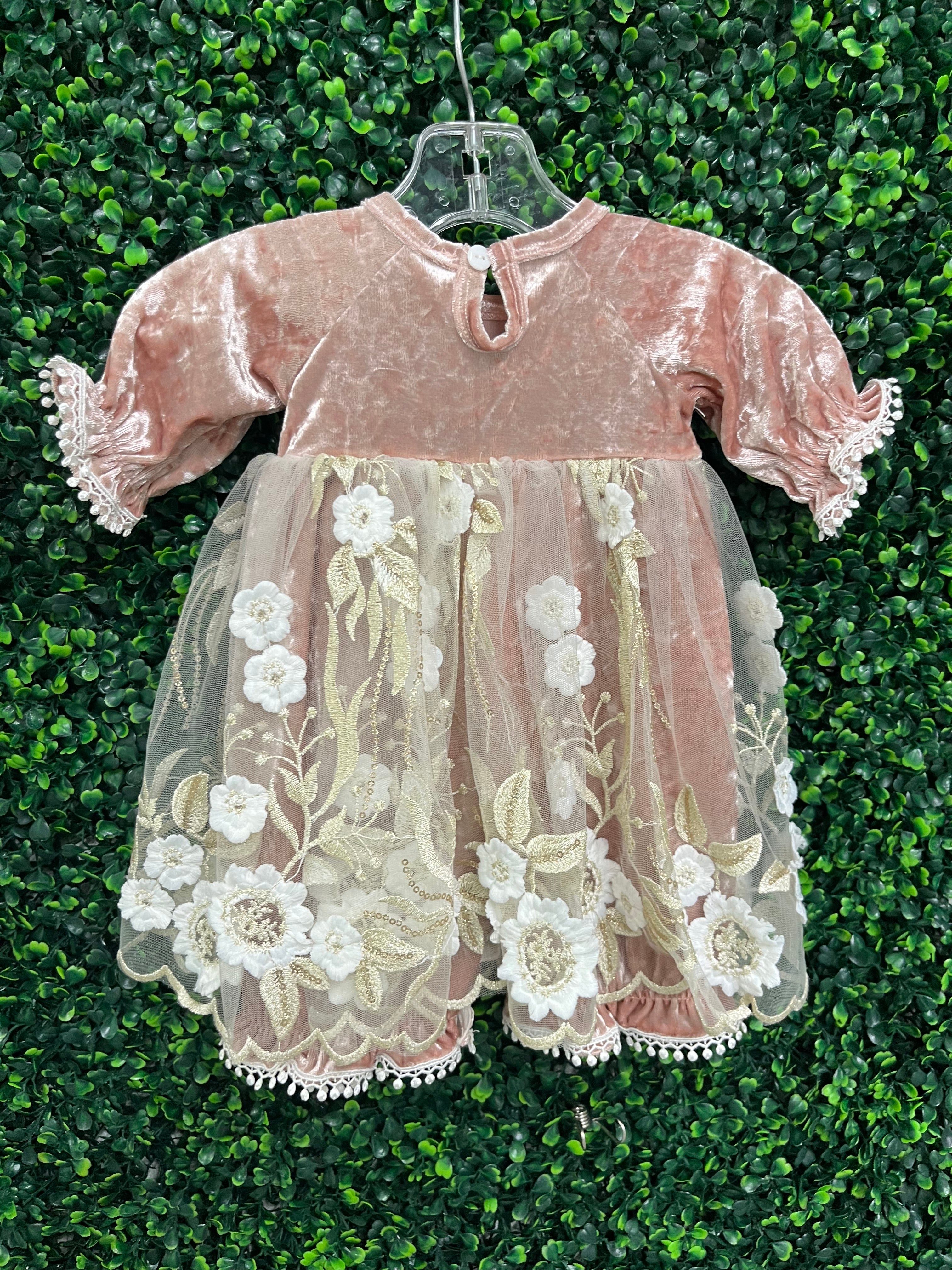 Princess Daliana Infant Girls' Velvet 2 Piece Romper- 1039 Sample Sale - Image 3