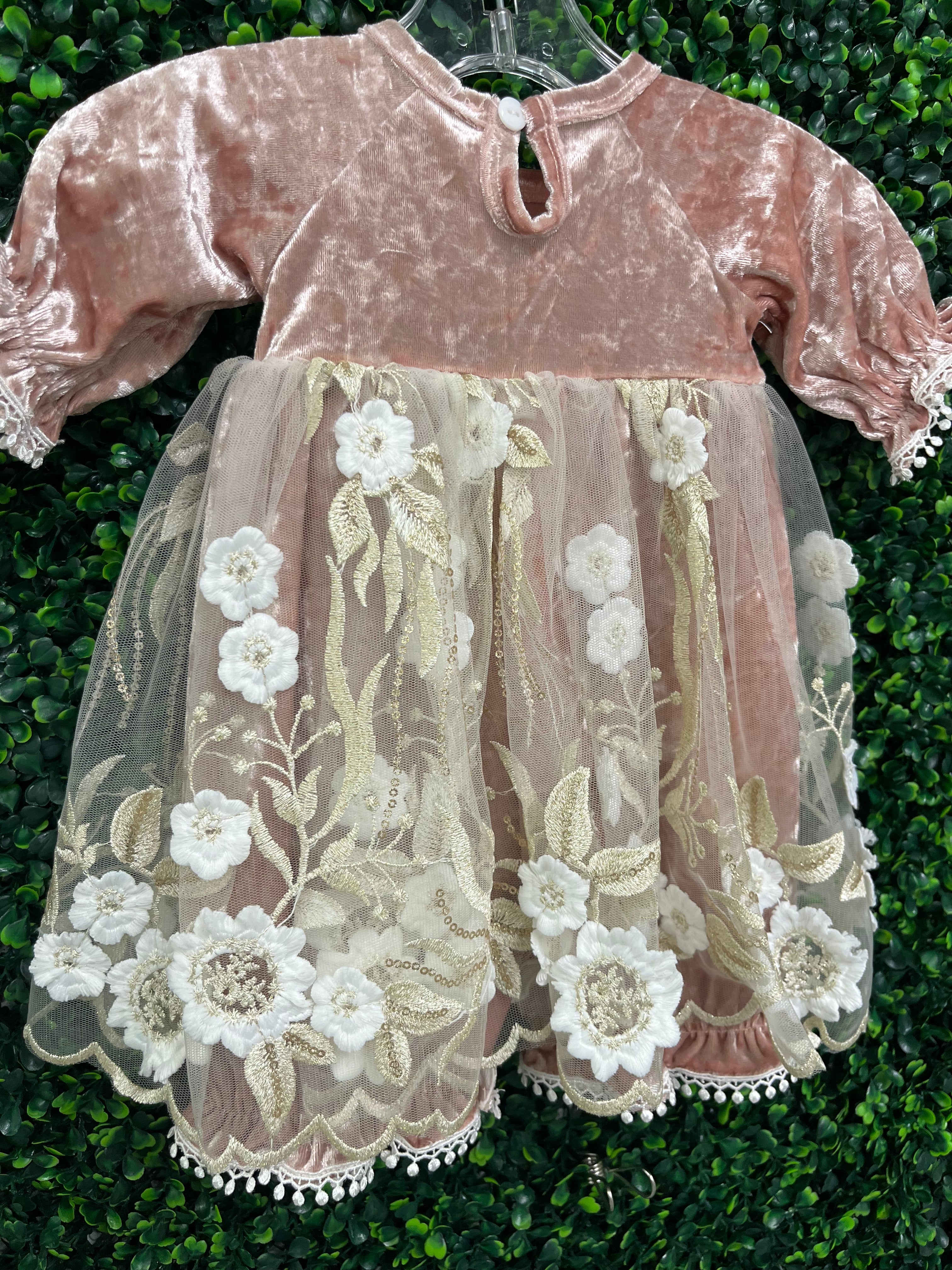 Princess Daliana Infant Girls' Velvet 2 Piece Romper- 1039 Sample Sale - Image 4