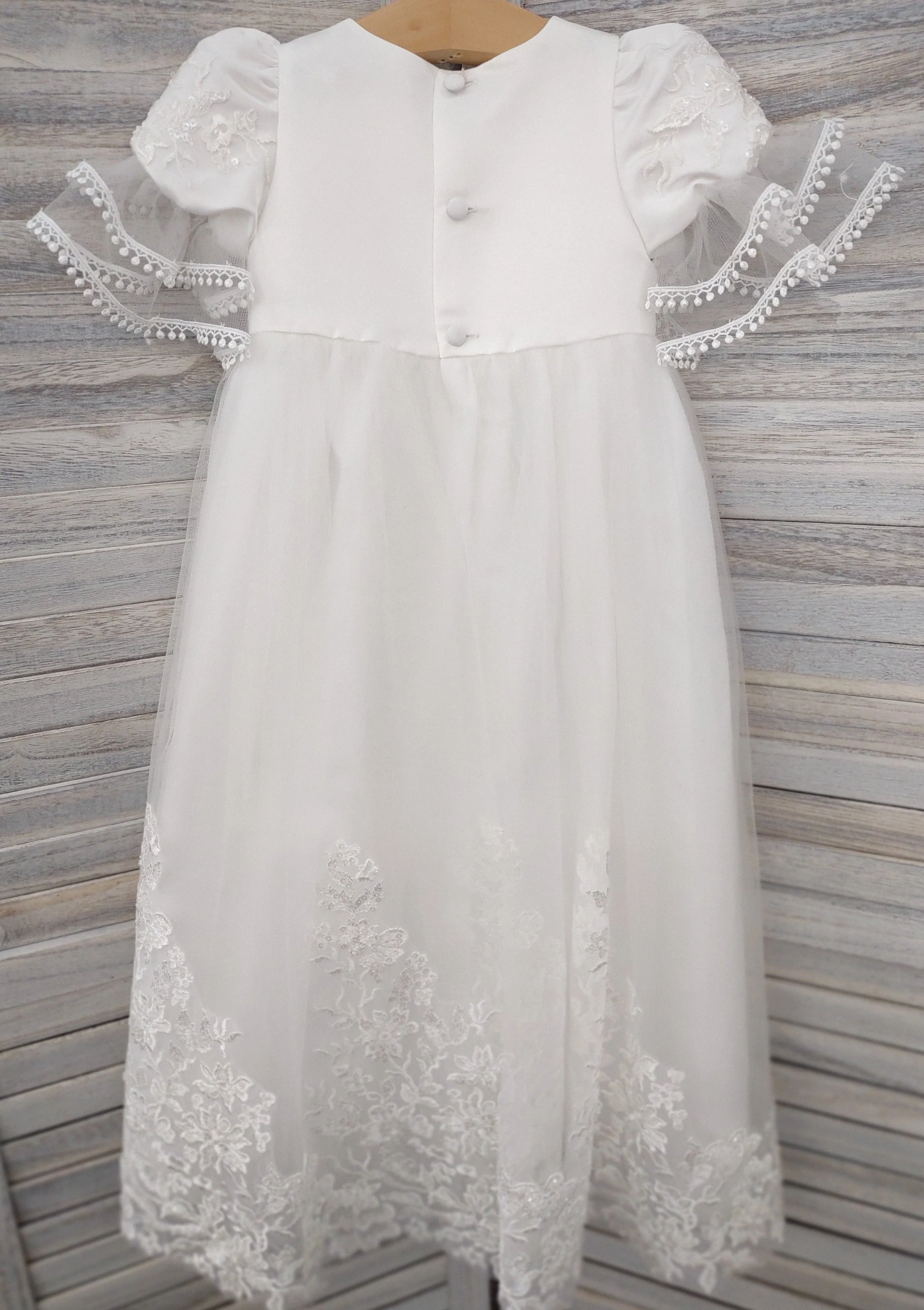 Princess Daliana Christening Dress with Rosettes and Ruffle Sleeves ESP2002 1 - Image 5