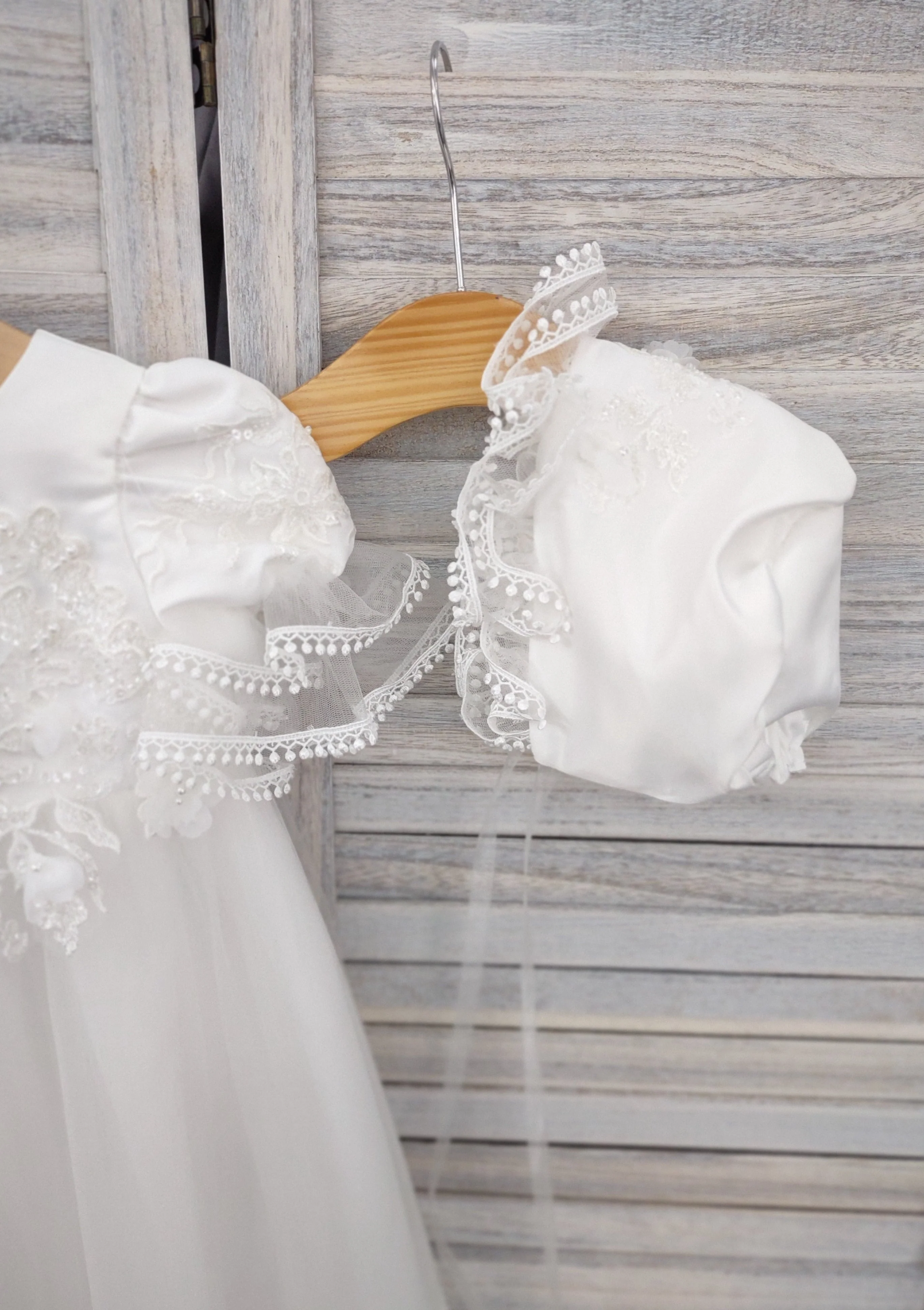 Princess Daliana Christening Dress with Rosettes and Ruffle Sleeves ESP2002 1 - Image 6