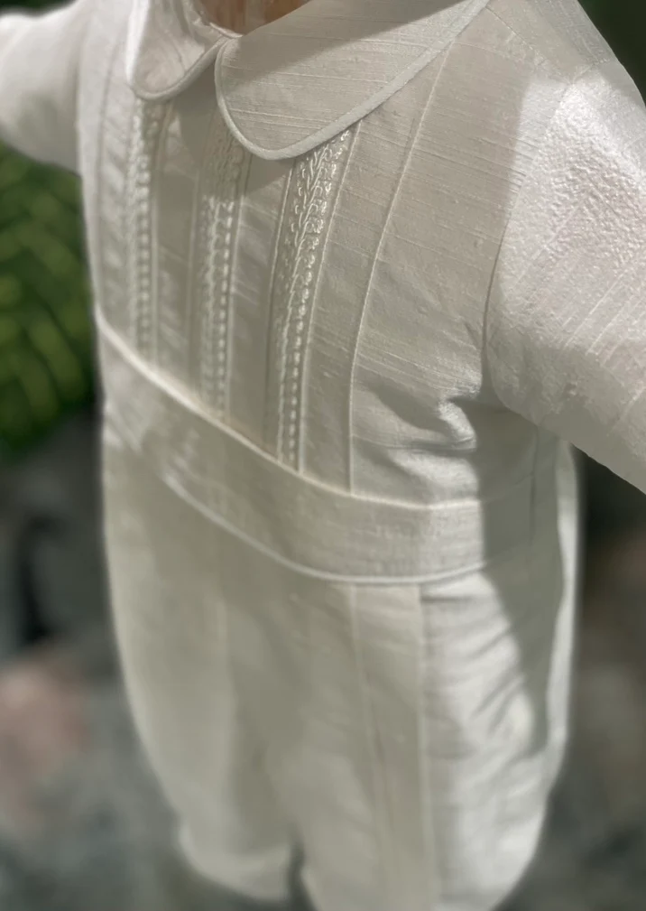 Piccolo Bacio Boys' Little Prince Baptism Outfit with Cording Detail - Image 3