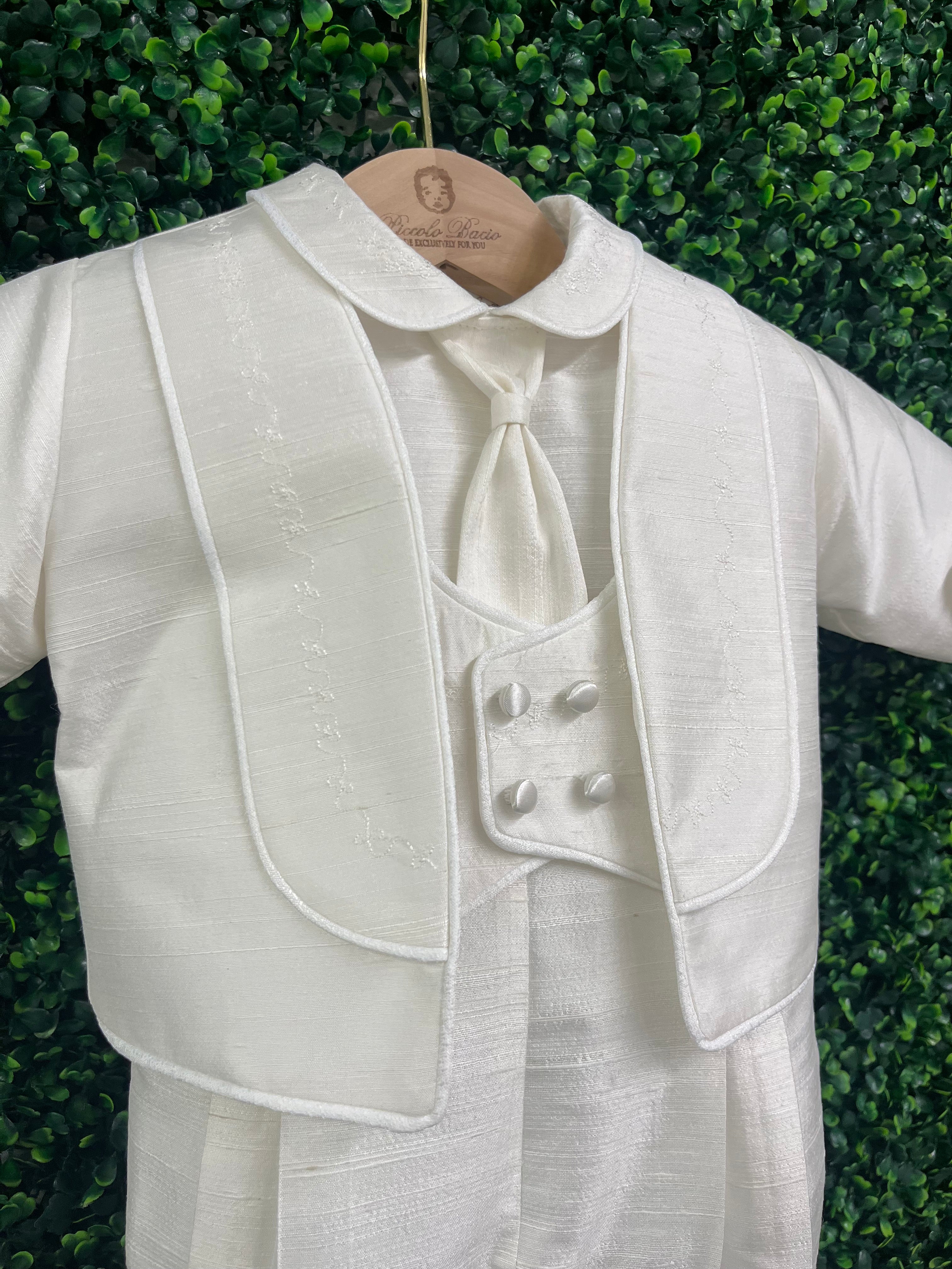 Piccolo Bacio Boys' Baptism Outfit with Jacket Salvatore - Image 3