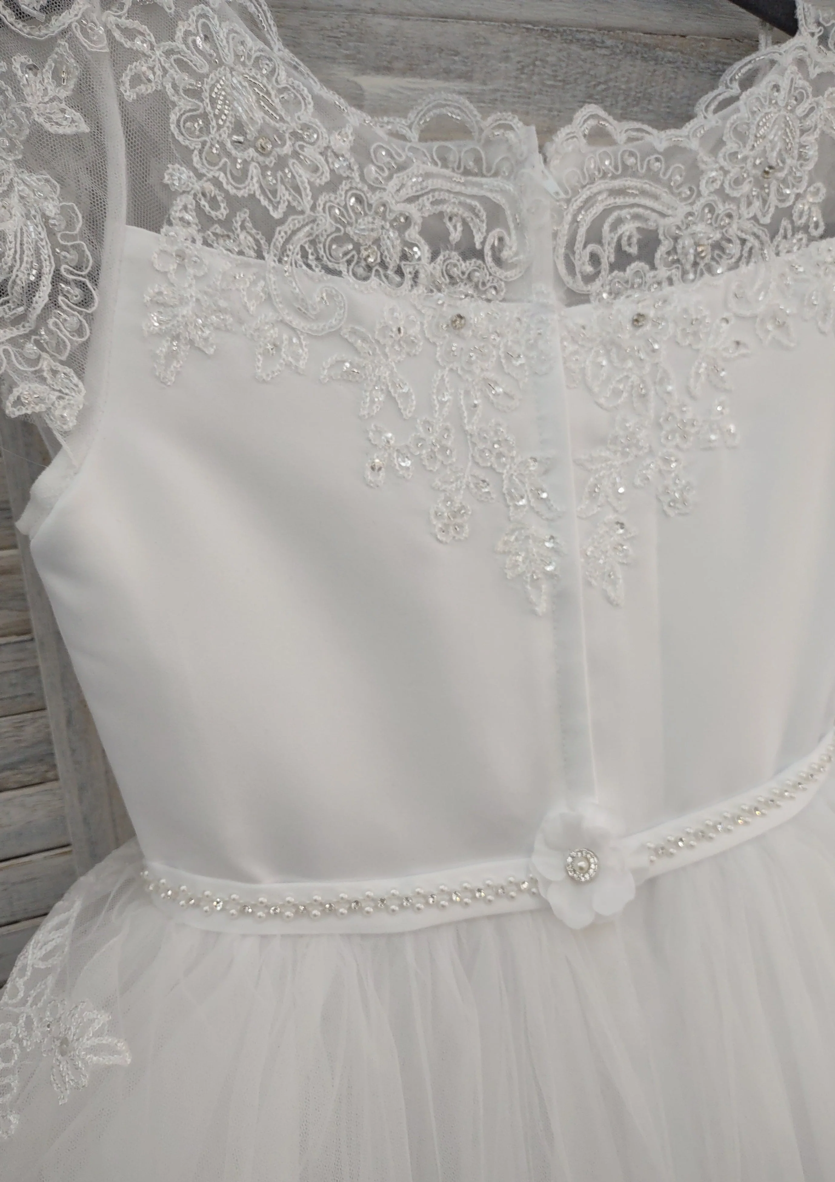 Sweetie Pie Beaded Lace Bodice With Bow Long Gown- 4073 - Image 8