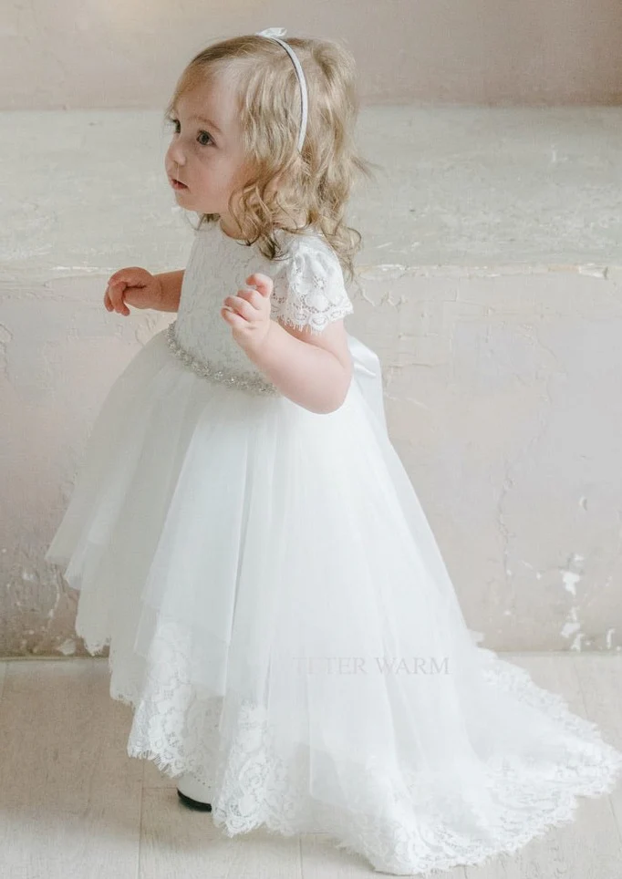 Teter Warm Lace Short Sleeve Dress With Train - B107 - Image 3