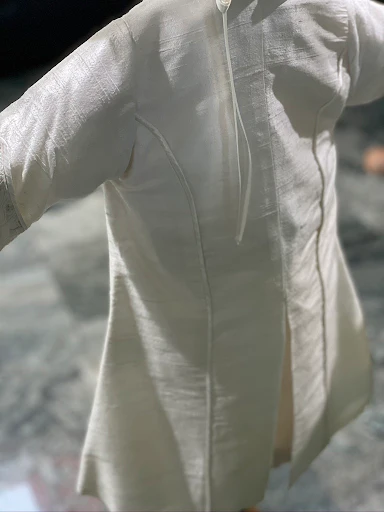 Piccolo Bacio Boys' Textured Silk Boys Baptism Outfit with Gold Jacquard Aldo - Image 5