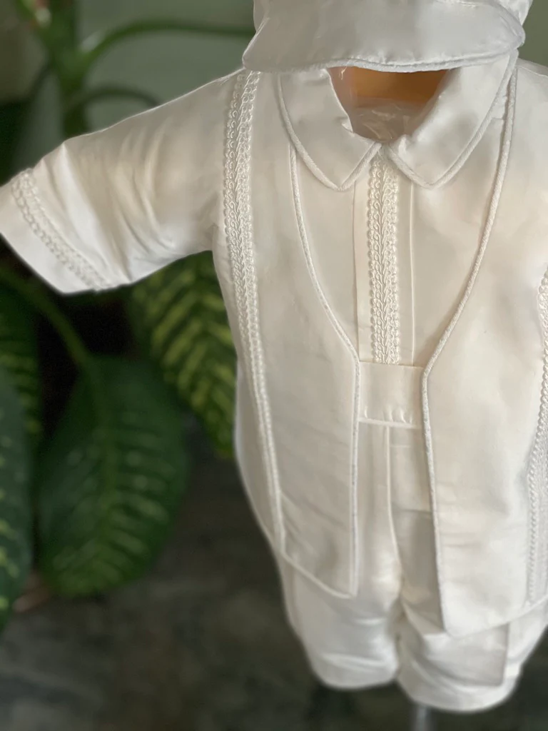 Piccolo Bacio Boys' Traditional Boys Baptism Felipe Outfit with Cord Trim - Image 7